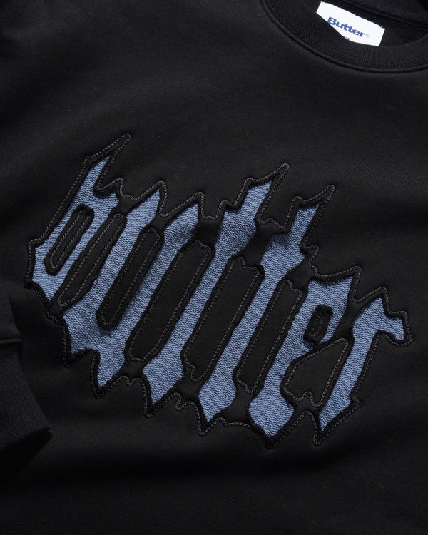 Butter Goods Cut Out Applique Crewneck, Black