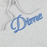 Cursive Logo Pullover Hood, Heather Grey