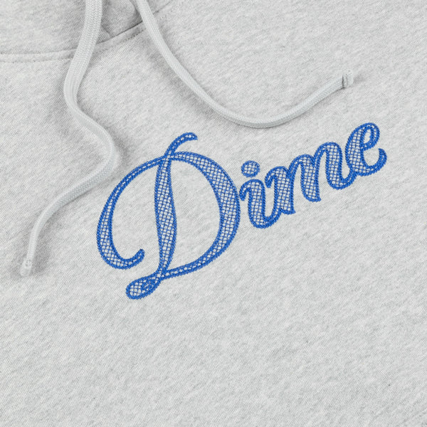 Dime Cursive Logo Pullover Hood, Heather Grey