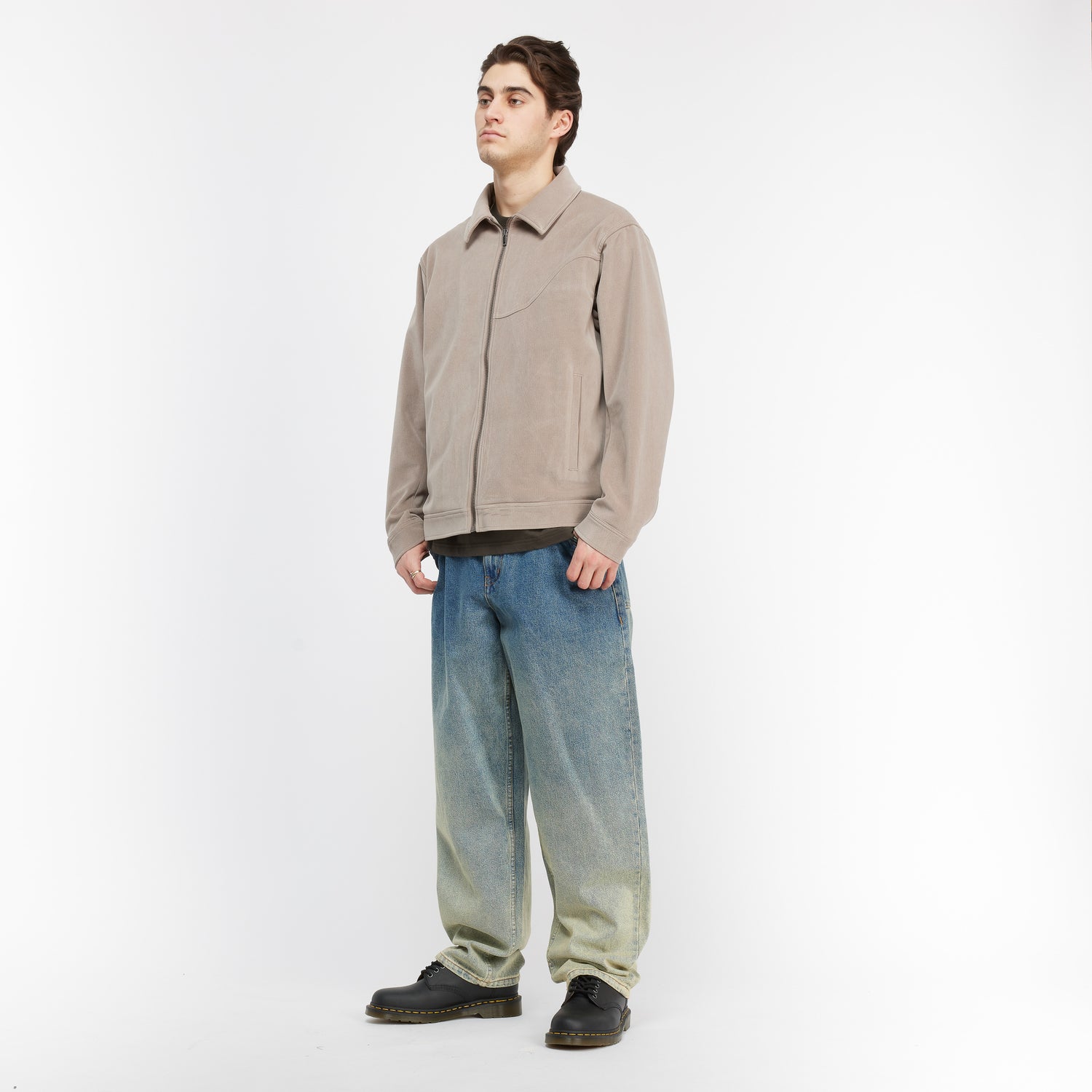 Classic Baggy Denim Pants, Dipped Sandblasted Indigo