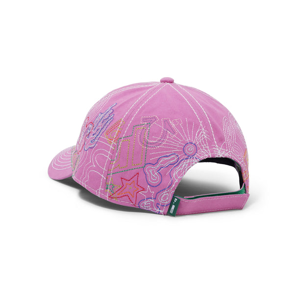 b.Eautiful Stitch Mani 6 Panel hat, Off-Pink / Multi