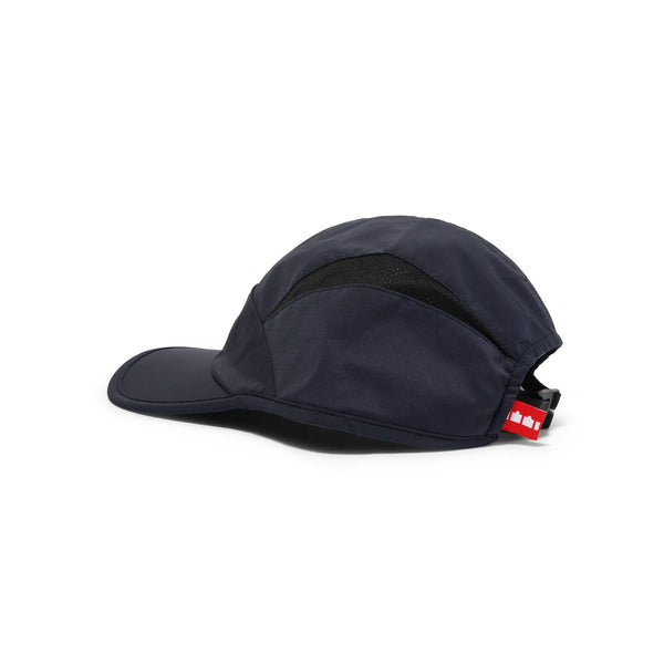 The Trilogy Tapes TTT Clogged Bear Running Hat, Metallic Navy / Black