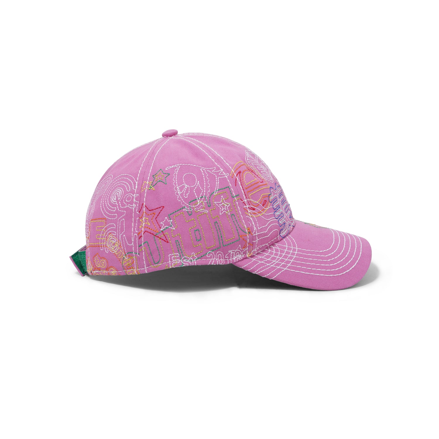 Stitch Mani 6 Panel hat, Off-Pink / Multi