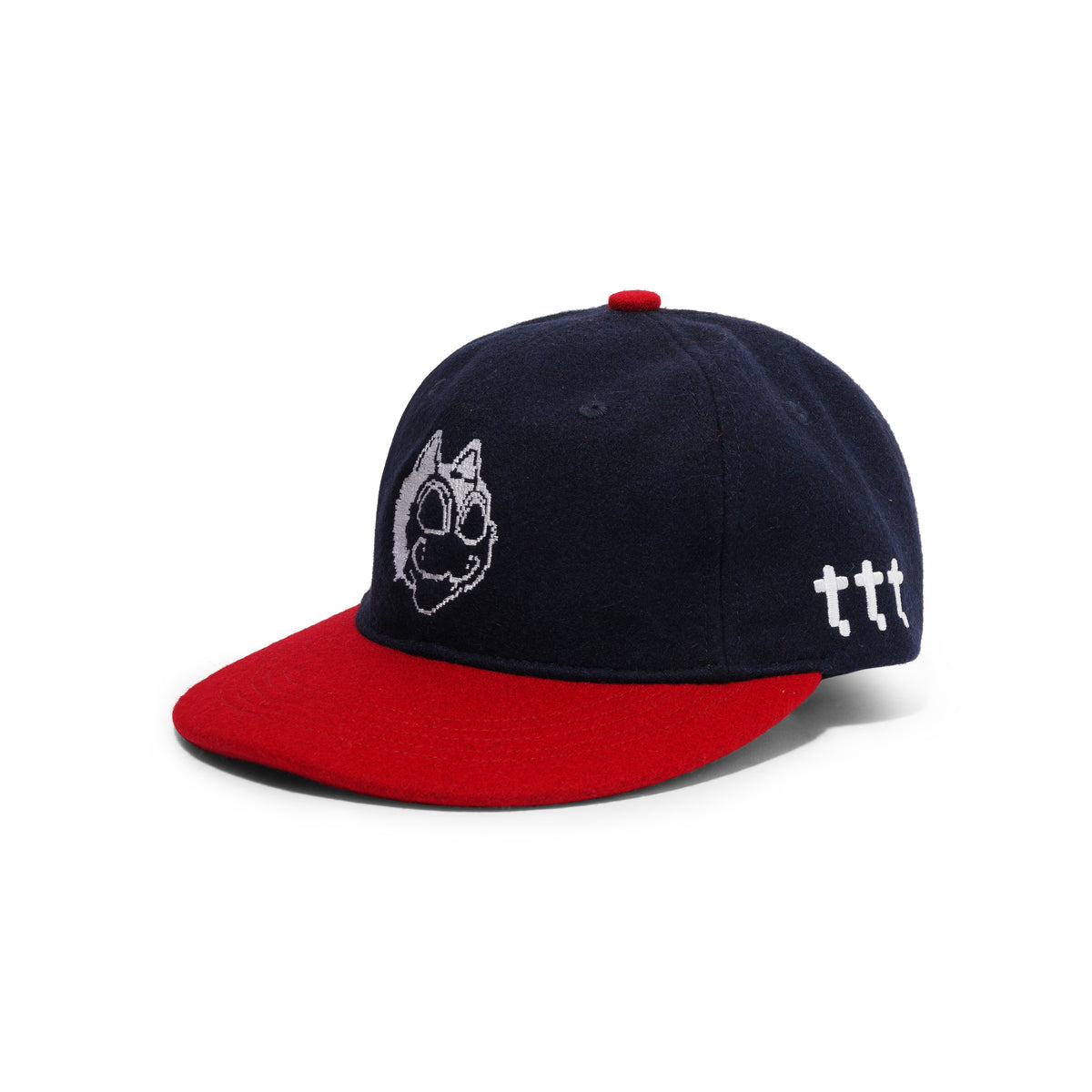 TTT Wool Digi Cat Ball Hat, Navy / Red