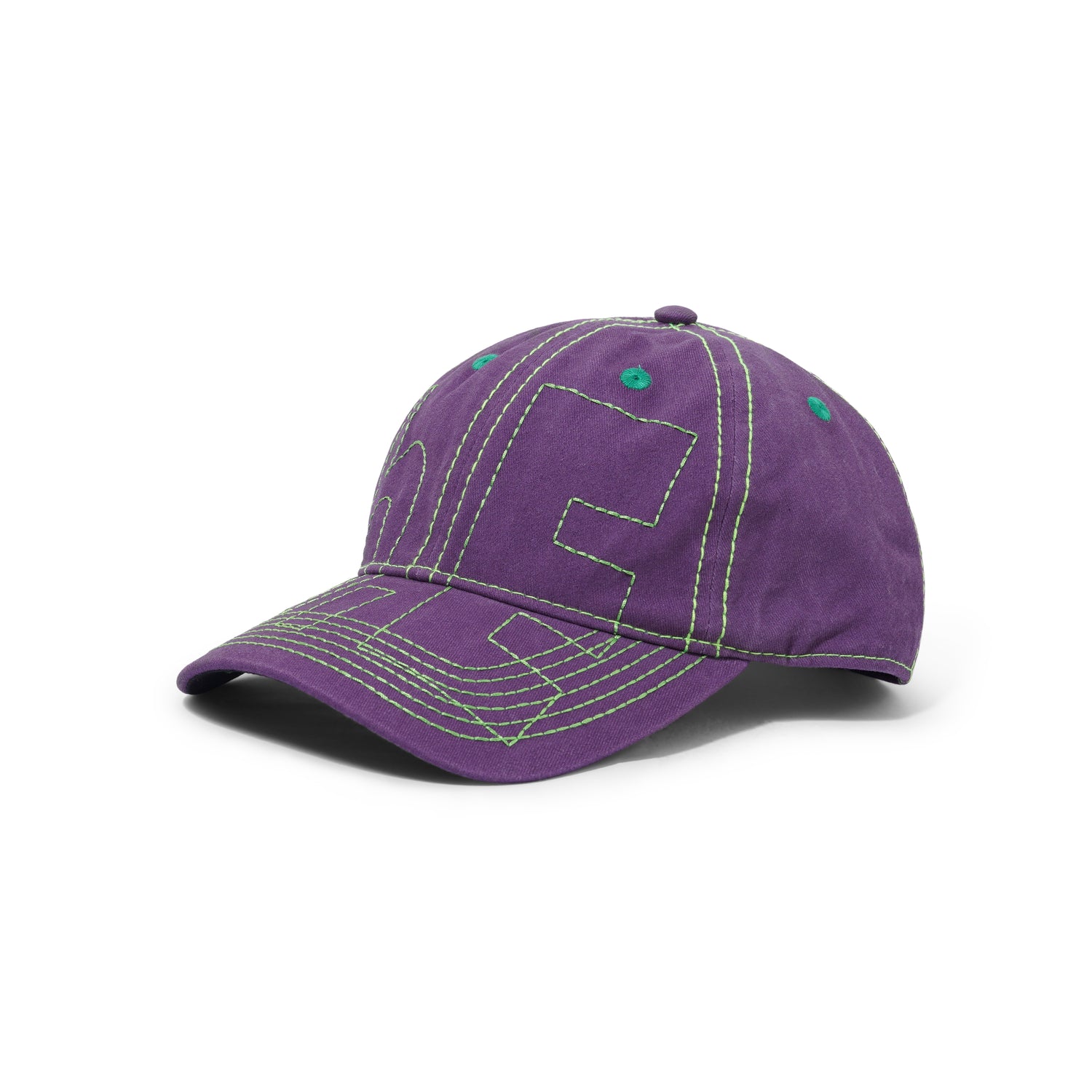 Vapor 6 Panel Hat, Washed Purple / Lime