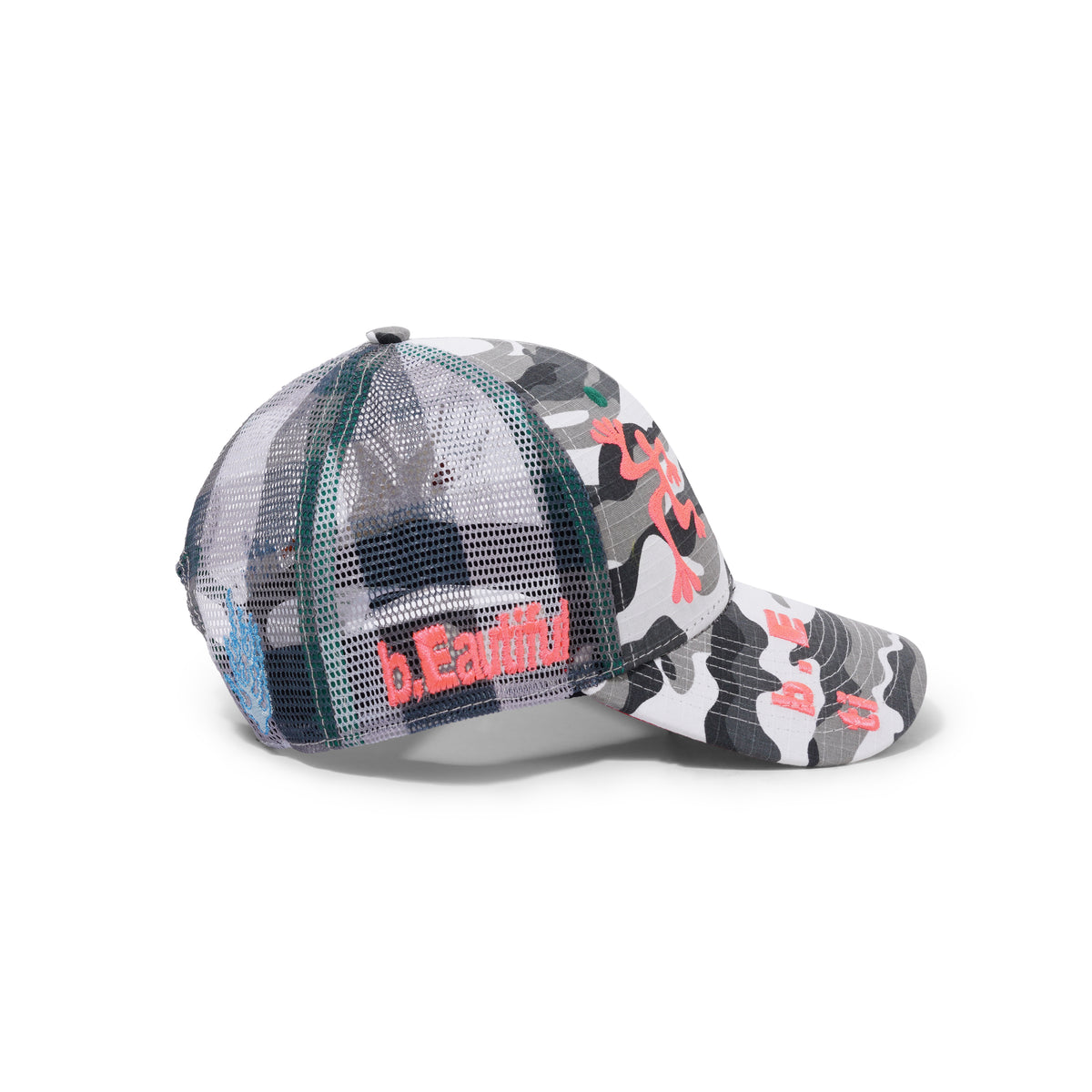 Biyu Hat, Black White Camo / Buffalo Check