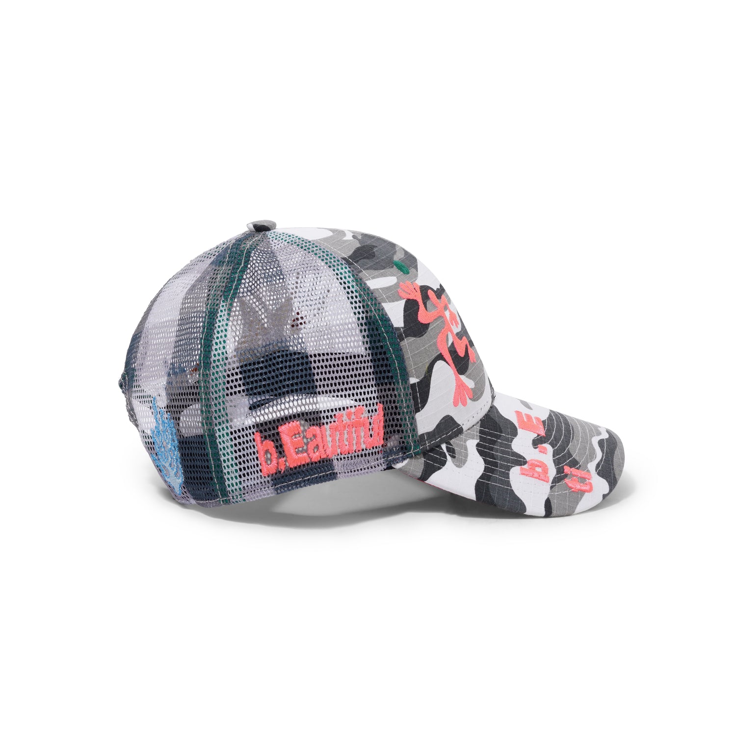 Biyu Hat, Black White Camo / Buffalo Check