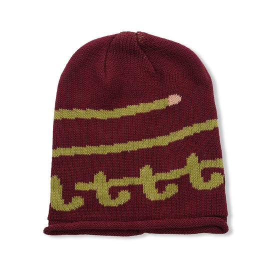 Knit Swirl Beanie, Gold Swirl