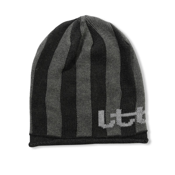 LTTT Knit Stripe Beanie, Gray Stripe