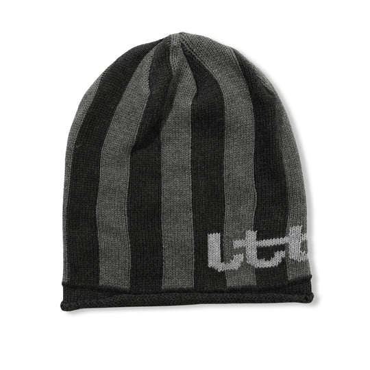 Knit Stripe Beanie, Gray Stripe