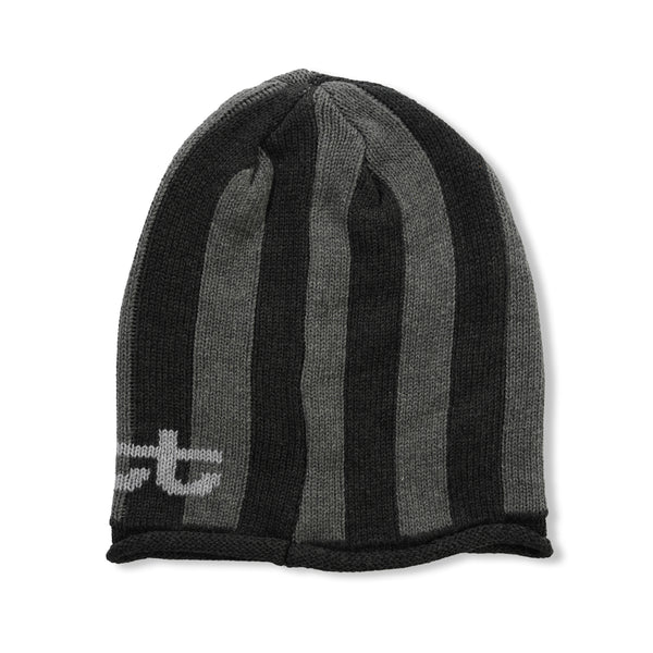 LTTT Knit Stripe Beanie, Gray Stripe