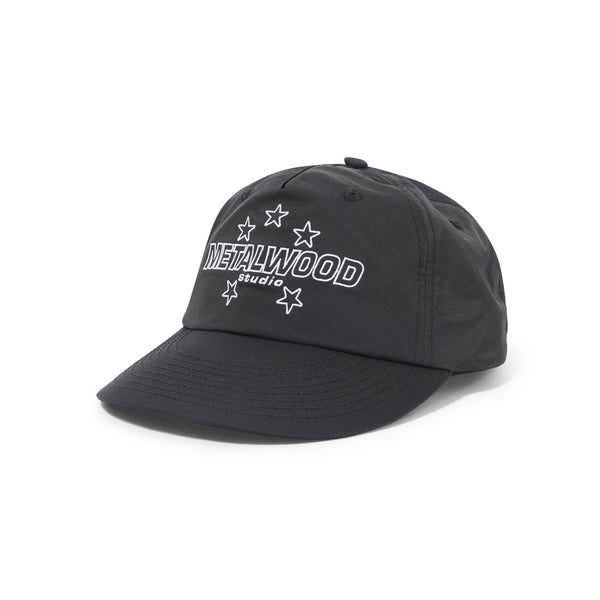 Metalwood Satin Stars 5-Panel Hat, Black