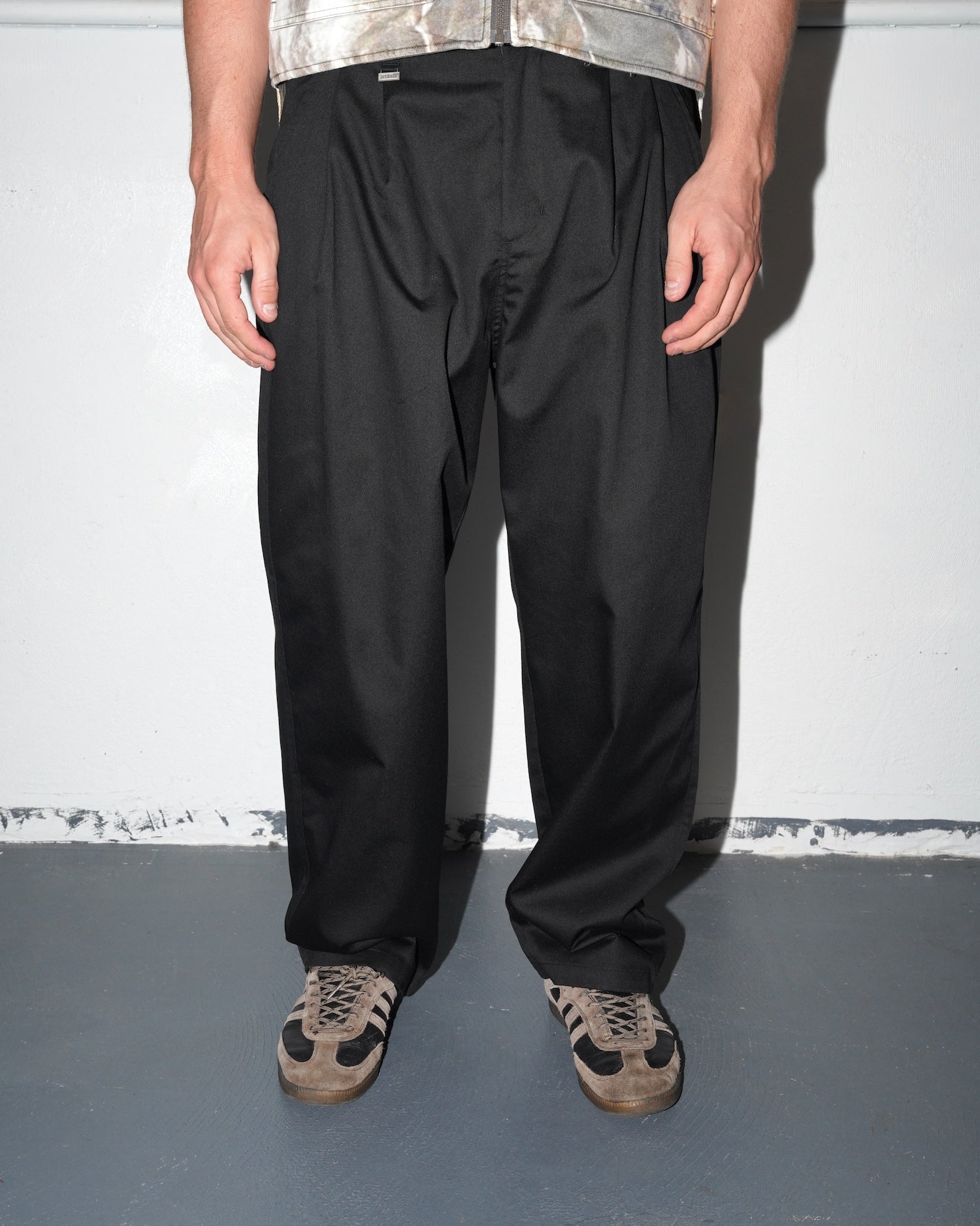 Elastic Waist Baggy Pant, Black