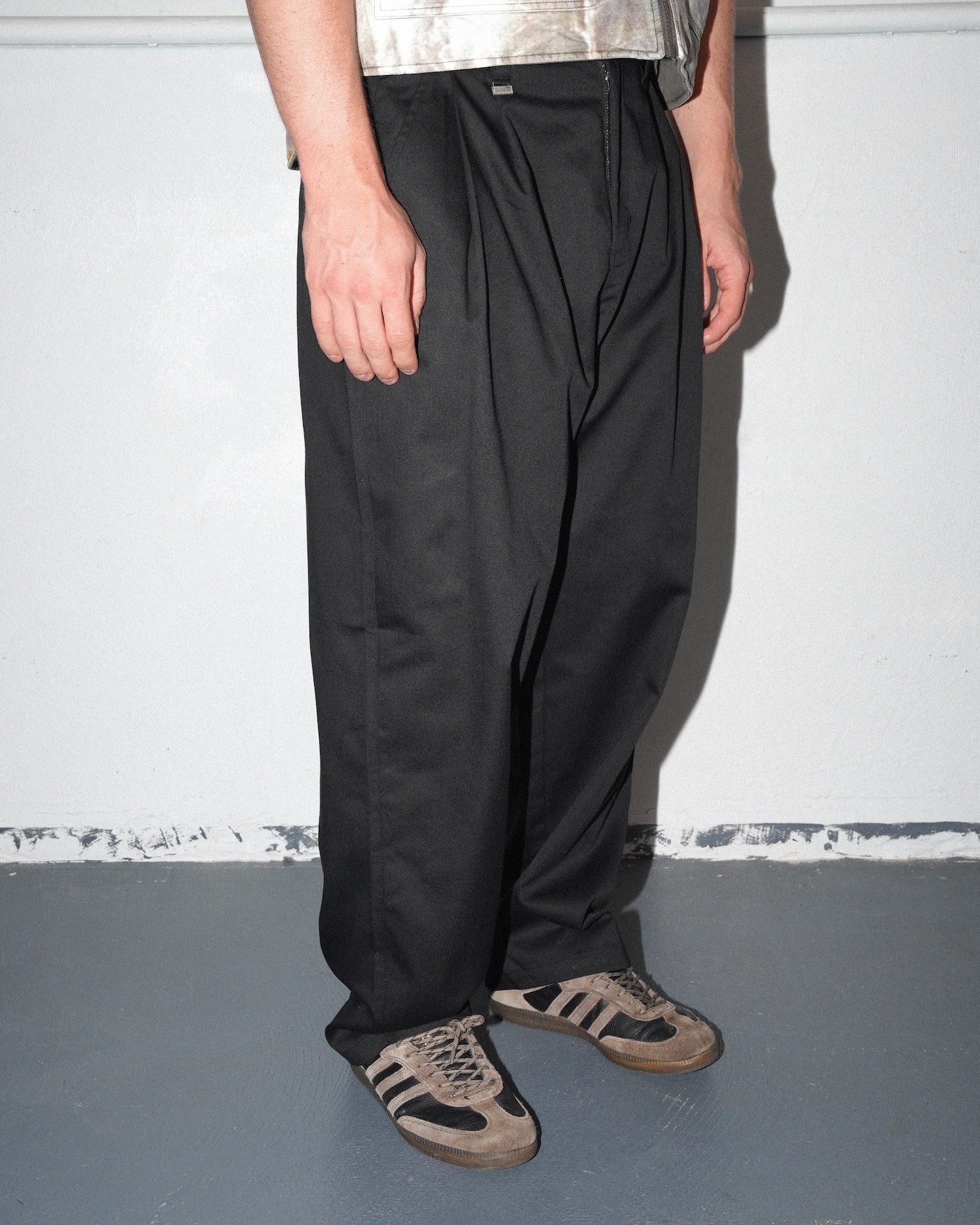 Elastic Waist Baggy Pant, Black