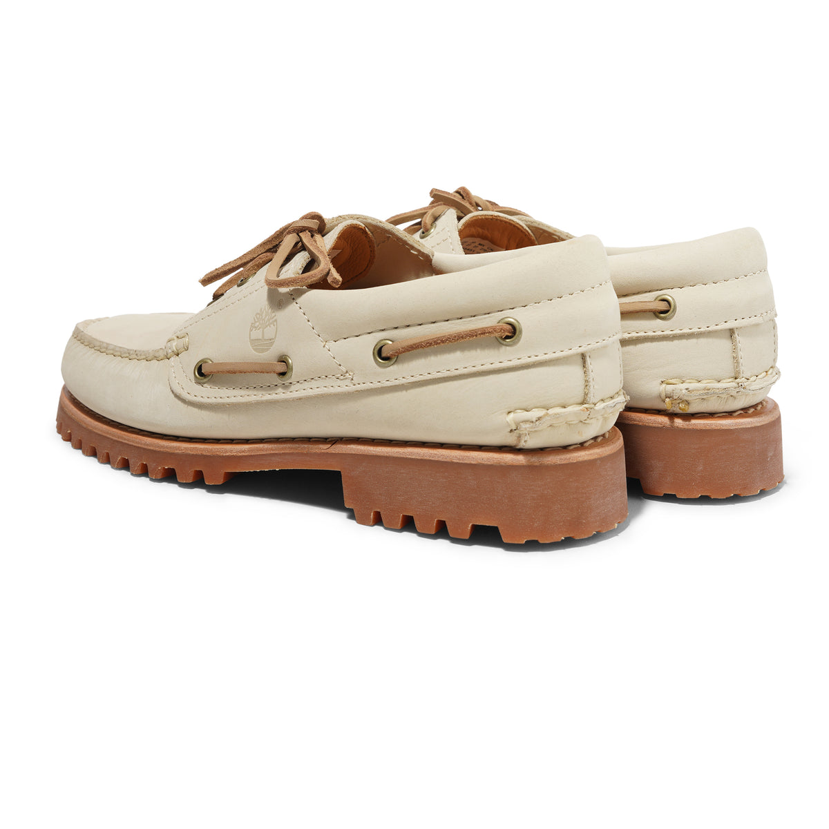 Authentics 3-Eye Classic Boat Shoe, Light Biege Nubuck