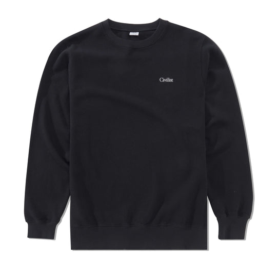 Civilist Pique Crewneck, Black
