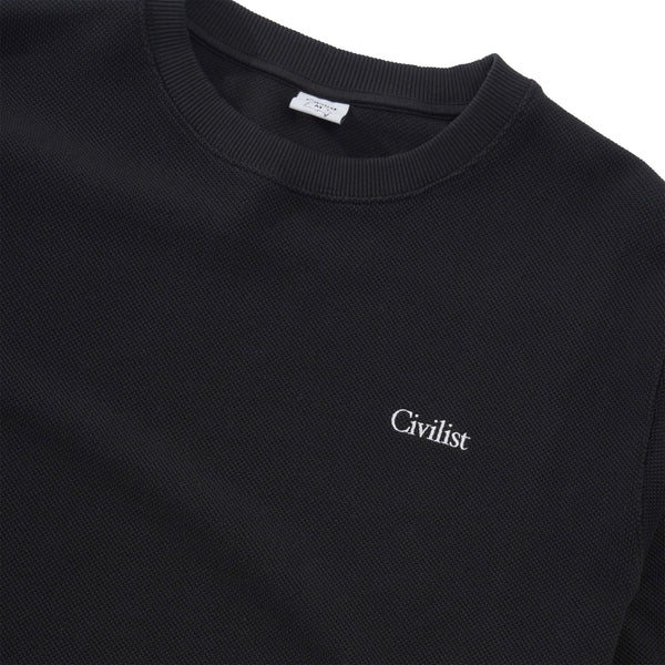 Civilist Civilist Pique Crewneck, Black