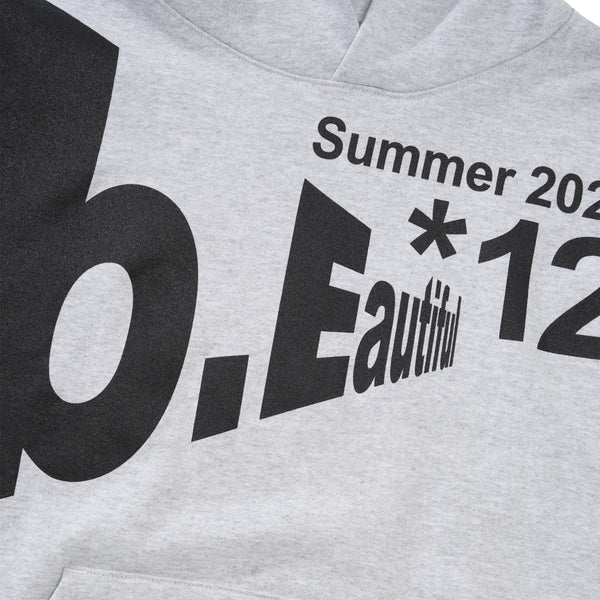 b.Eautiful Logo*12 Pullover Hood, Heather Grey
