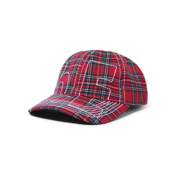 b.Eautiful Vapor 6 Panel Hat, Red Plaid