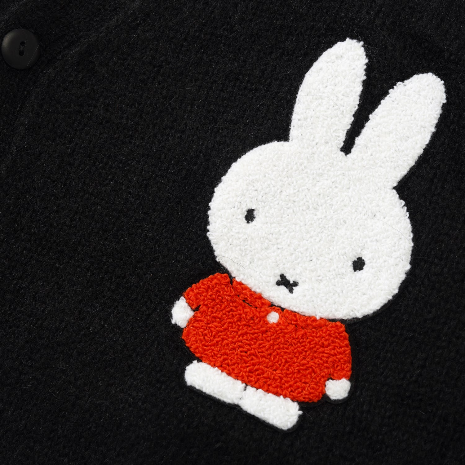 Miffy Applique Knitted Cardigan, Black