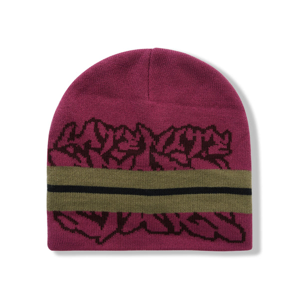 Late Nite Stars Striped Logo Beanie, Red