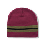 Striped Logo Beanie, Red
