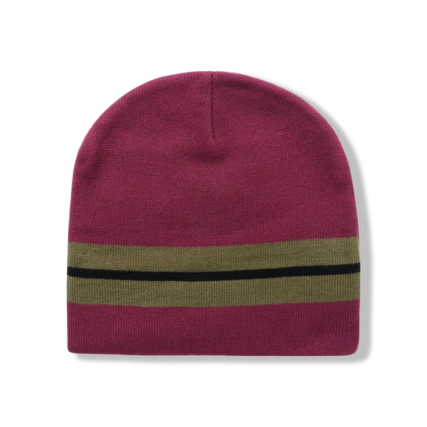 Late Nite Stars Striped Logo Beanie, Red