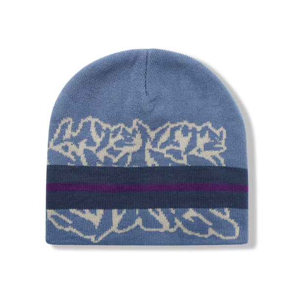 Late Nite Stars Striped Logo Beanie, Blue