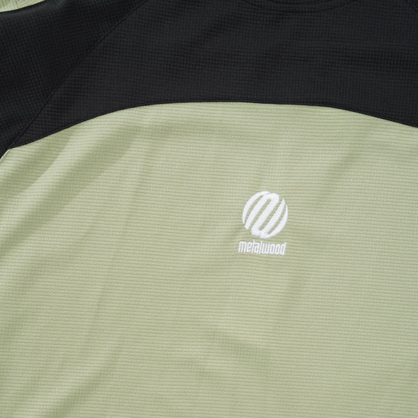 Metalwood Paneled Poly Top, Mint
