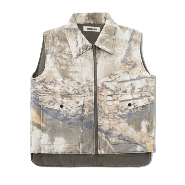 Metalwood Poly Filled Reversible Vest, Fatigue Green