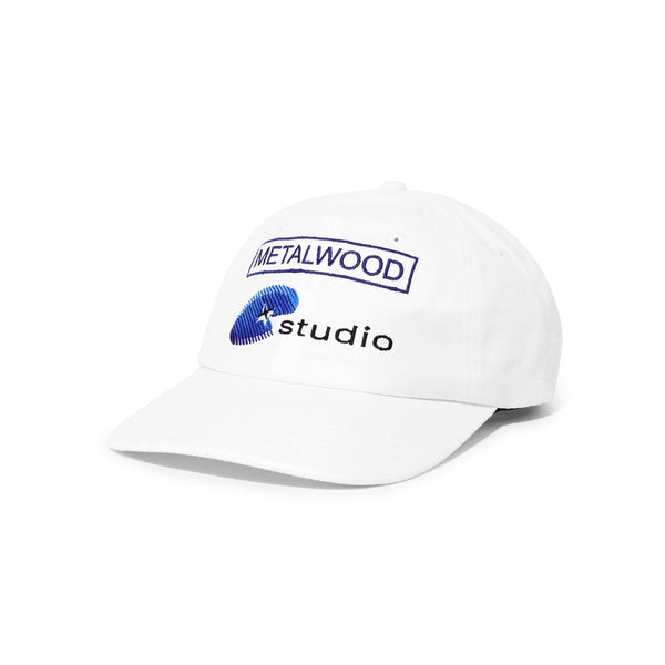 Metalwood Network 6-Panel Hat, White