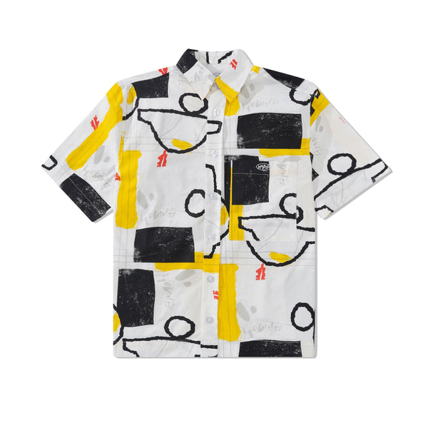 Hoddle Faire S/S Shirt, Yellow / Black / White