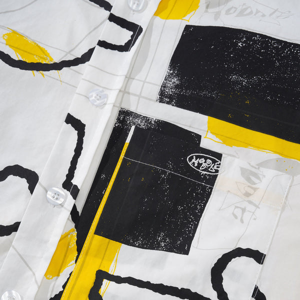 Hoddle Faire S/S Shirt, Yellow / Black / White