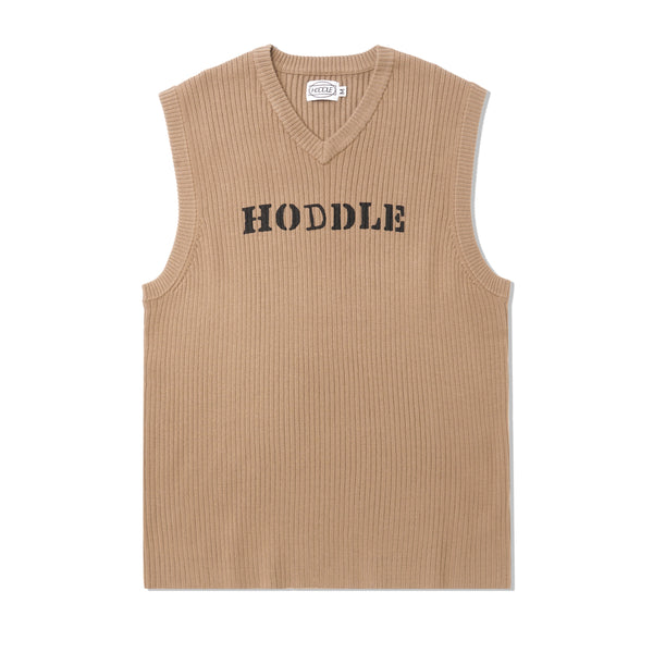 Hoddle Ribbed Knit Vest, Sand