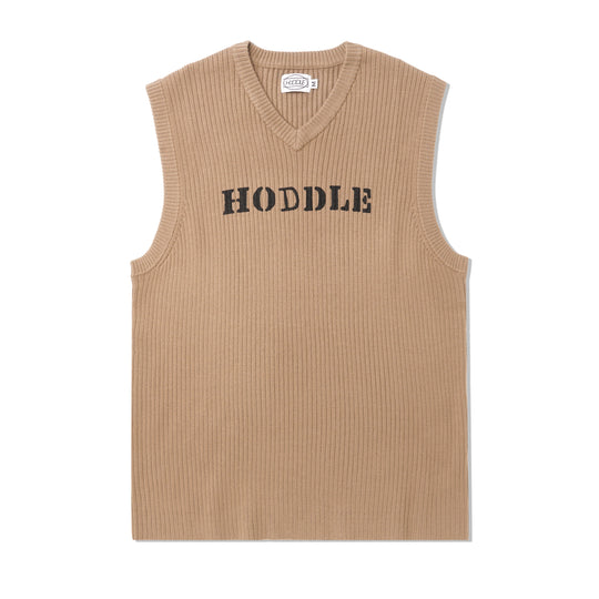 Ribbed Knit Vest, Sand