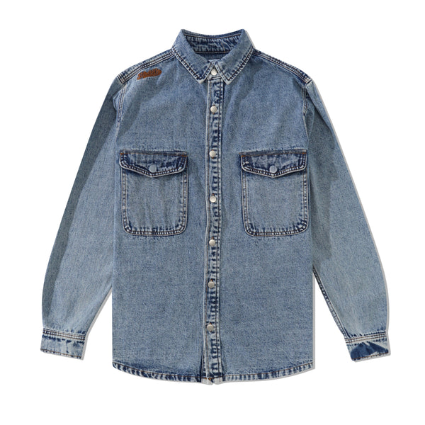 Hoddle Miroiter Denim Shirt, Light Wash