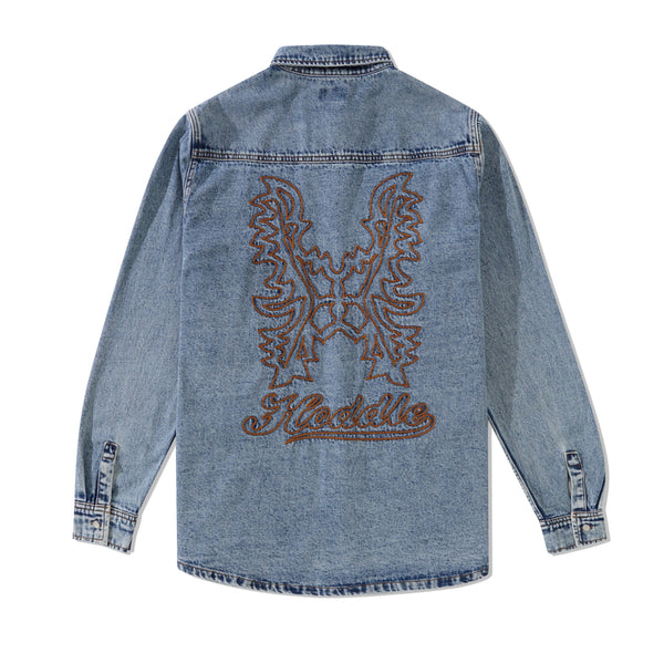 Hoddle Miroiter Denim Shirt, Light Wash