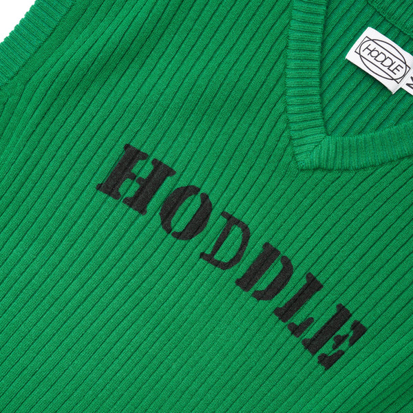 Hoddle Ribbed Knit Vest, Forest Green