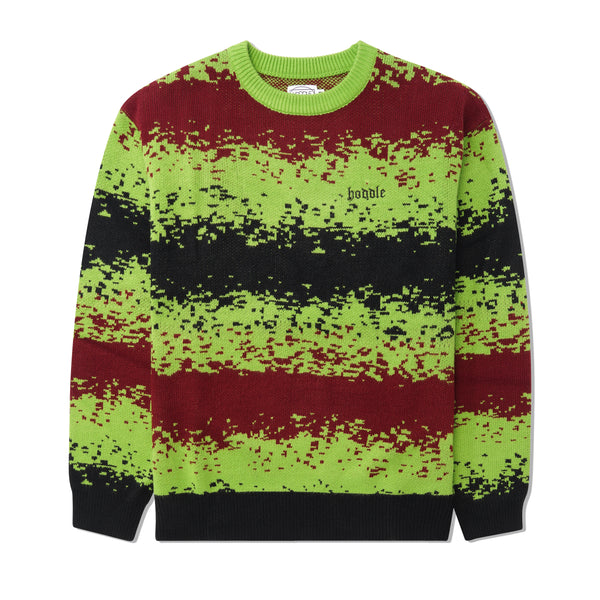 Hoddle Spray Stripe Knit, Green / Red
