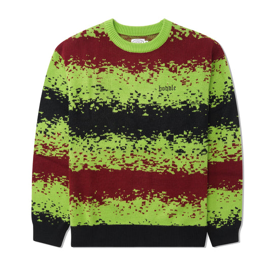 Spray Stripe Knit, Green / Red