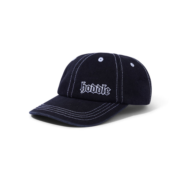 Hoddle Logo Denim Hat, Black Wash