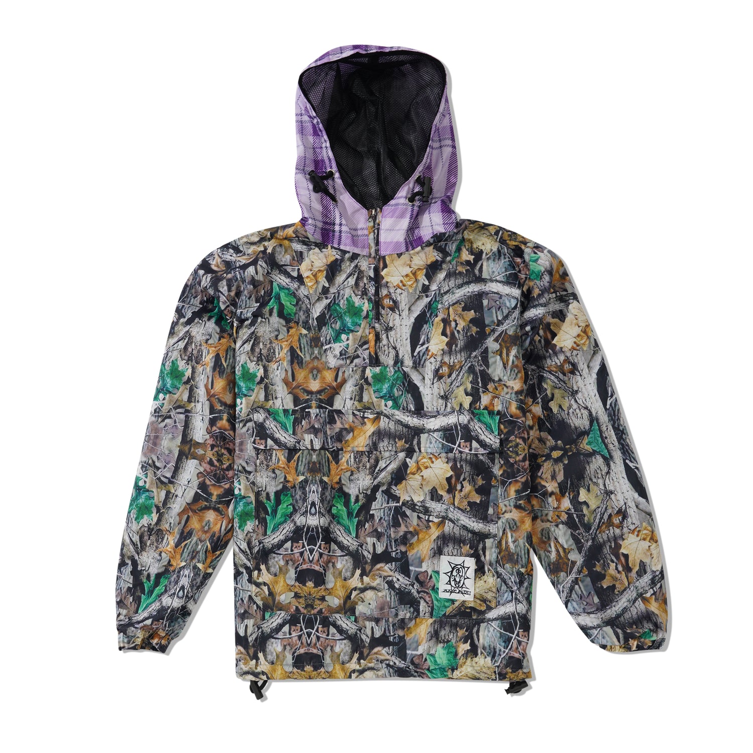 Two-Tone Nylon Anorak, Camo / Plaid