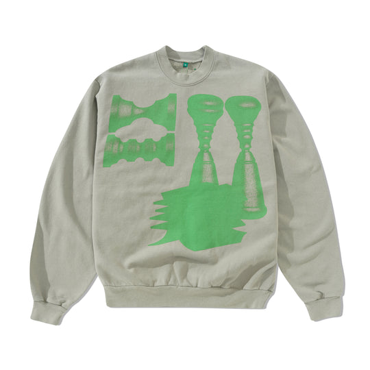 b.Eautiful x Kenichi Kuromaru Shadow Crewneck Sweatshirt, Sage
