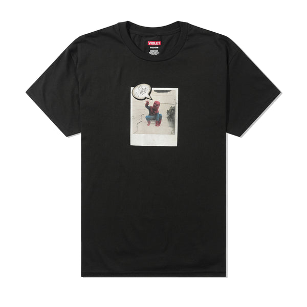 Violet Spiderman Polaroid Tee, Black