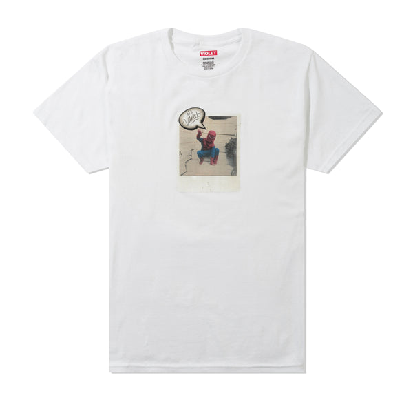 Violet Spiderman Polaroid Tee, White