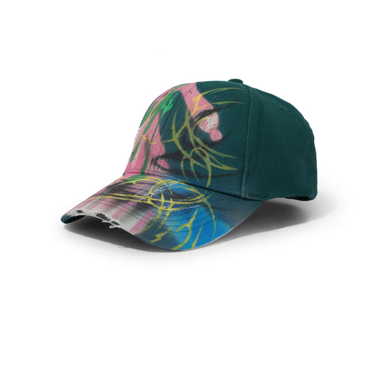 1 Of 1 Bleached / Airbrushed Hat, Army Green