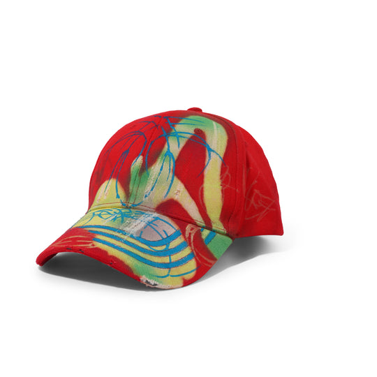 1 Of 1 Bleached / Airbrushed Hat, Red