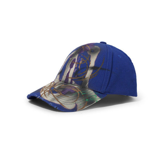 1 Of 1 Bleached / Airbrushed Hat, Dark Blue