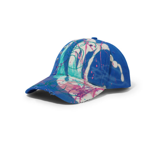 1 Of 1 Bleached / Airbrushed Hat, Royal Blue