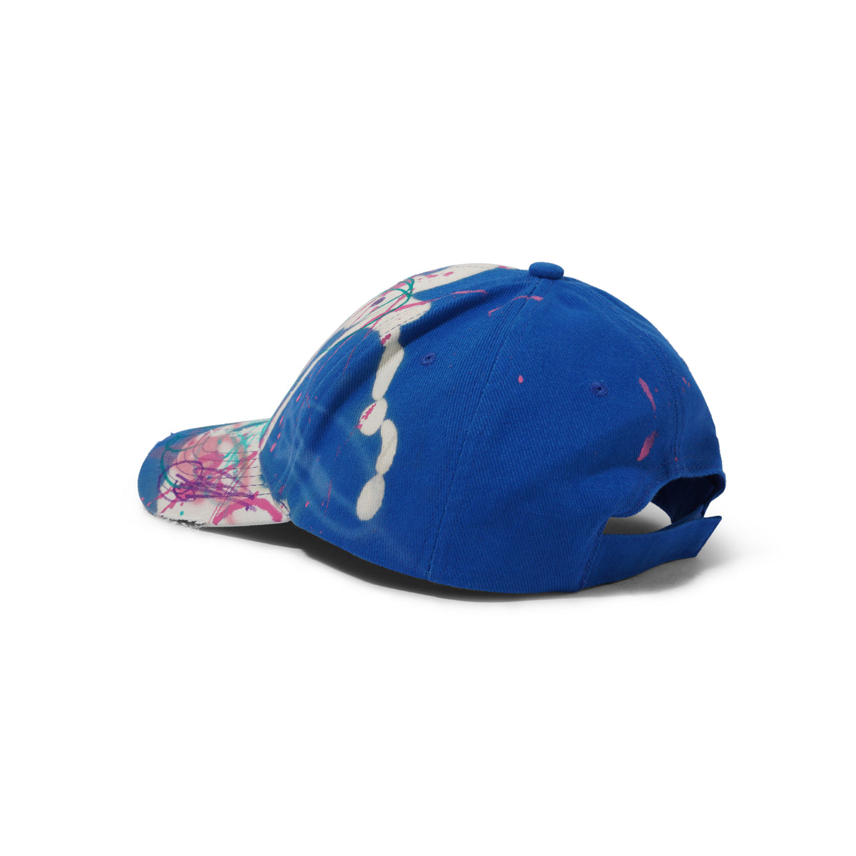 1 Of 1 Bleached / Airbrushed Hat, Royal Blue